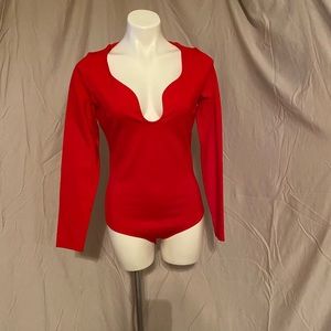 RED blouse body suit